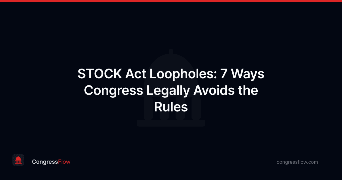 STOCK Act Loopholes: 7 Ways Congress Legally Avoids the Rules